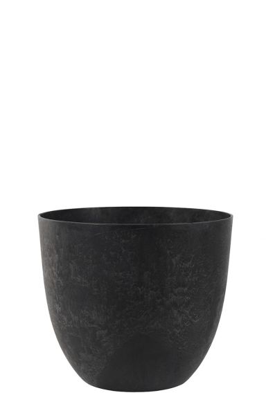 Zwarte artstone plastic pot
