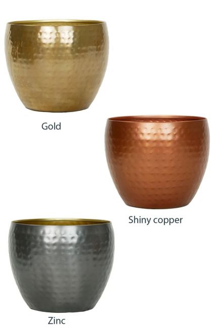 Kupfer gold silber blumentopf 1
