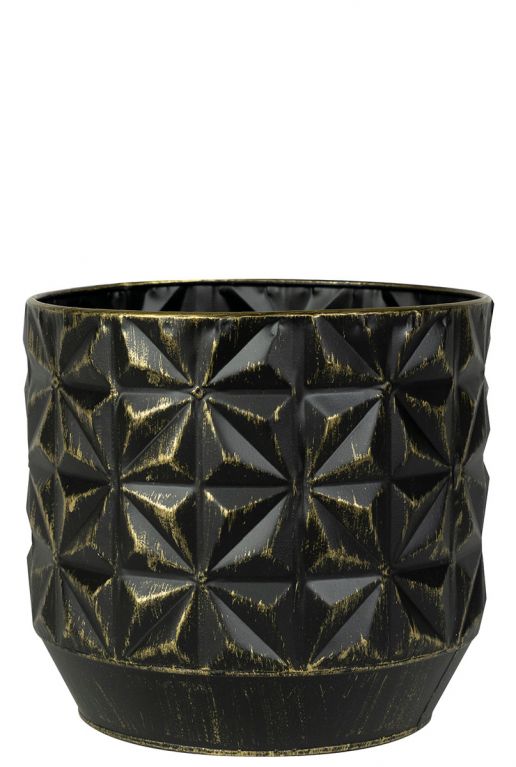 Grosser blumentopf schwarz gold 2